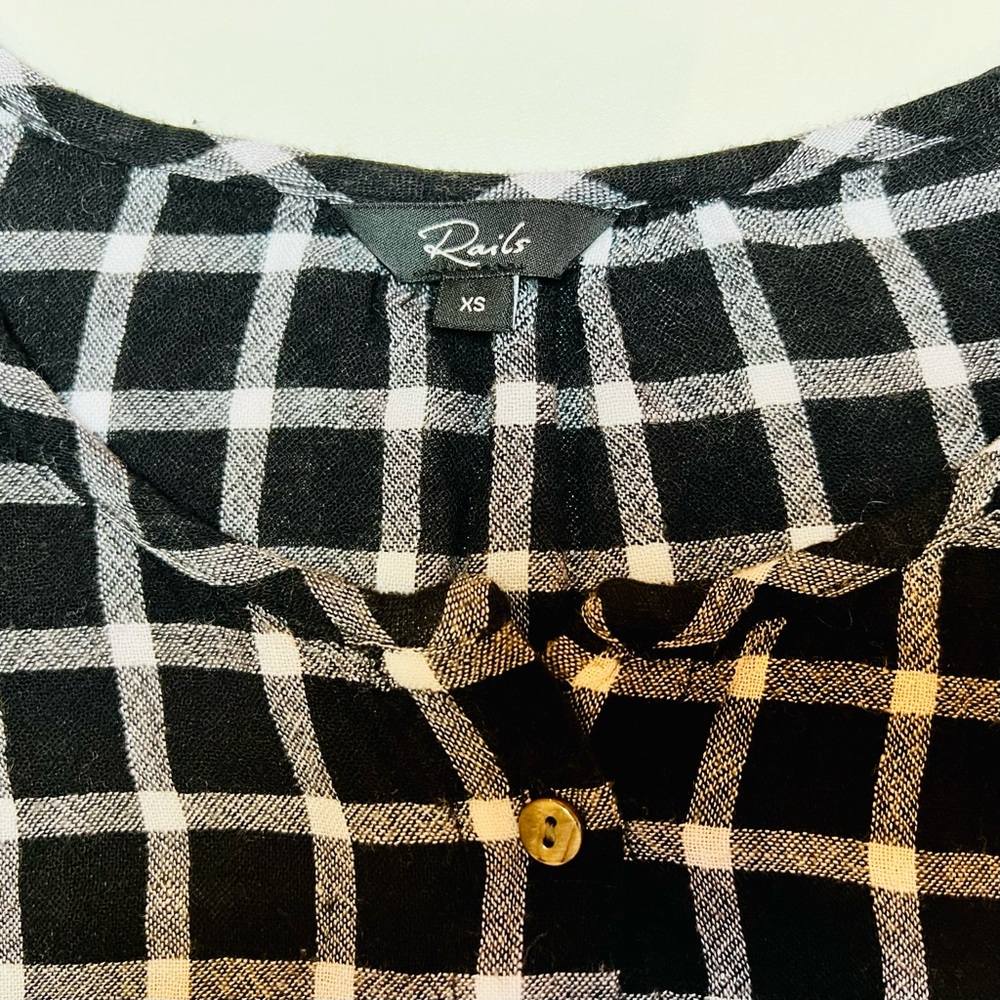 Rails Celeste Top In Onyx White Check Flannel. So… - image 3